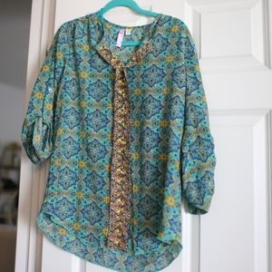 Francesca's Multi Colored Blouse